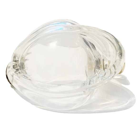 Vintage Swan Soap Dish Transparent Plastic Clear Gold Coloured Metal Accent Bird - Picture 7 of 10